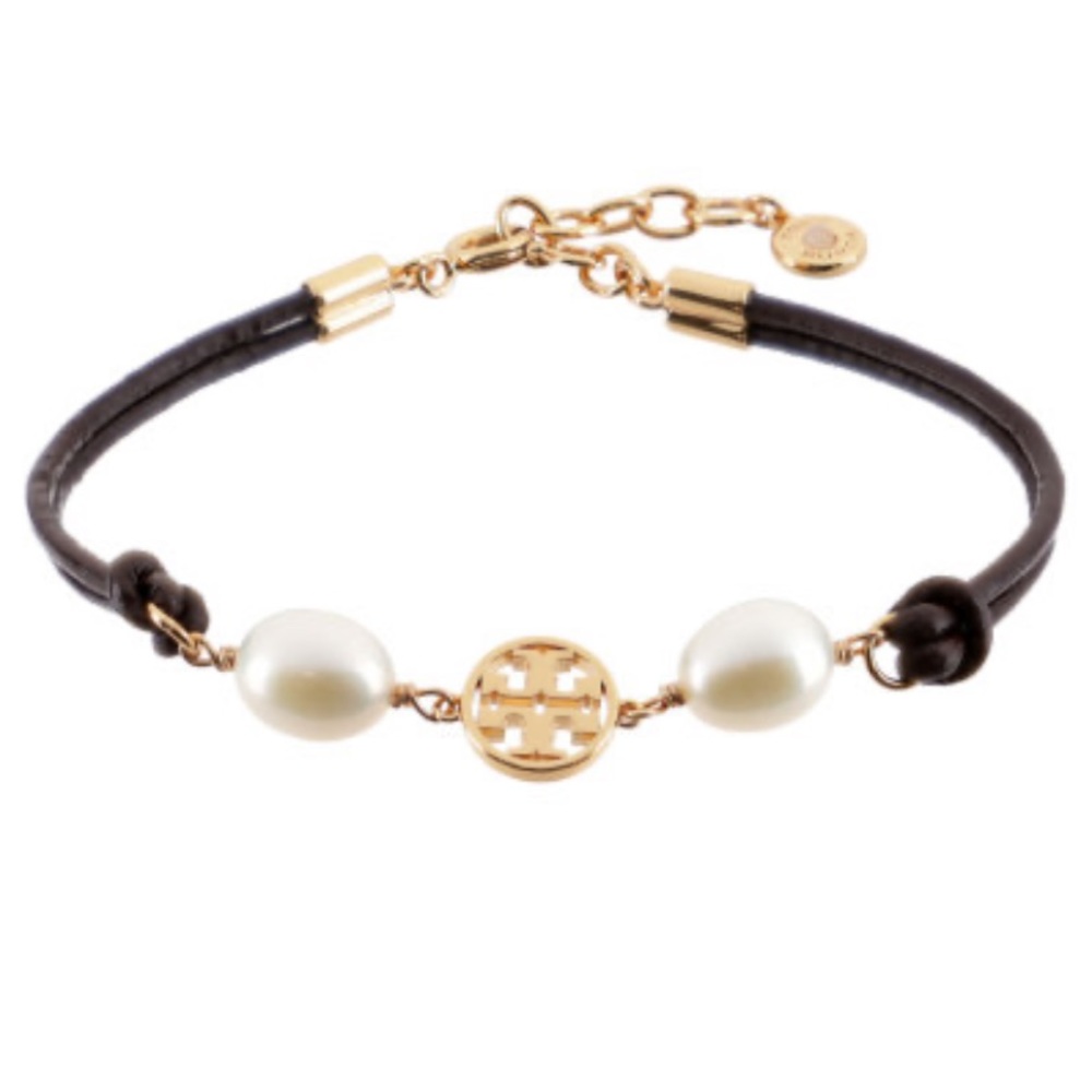 Tory Burch Logo Leather Bracelet - Chocolate Brown